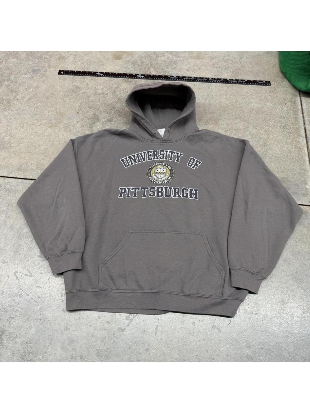 vintage university of pittsburgh panthers collegiate grey hoodie size xl
